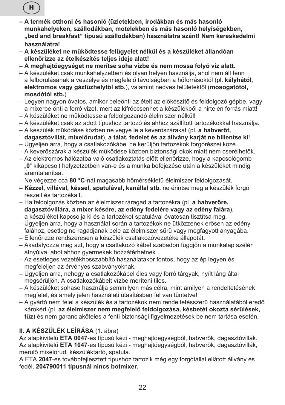 ETA Fresco User Manual | Page 22 / 48