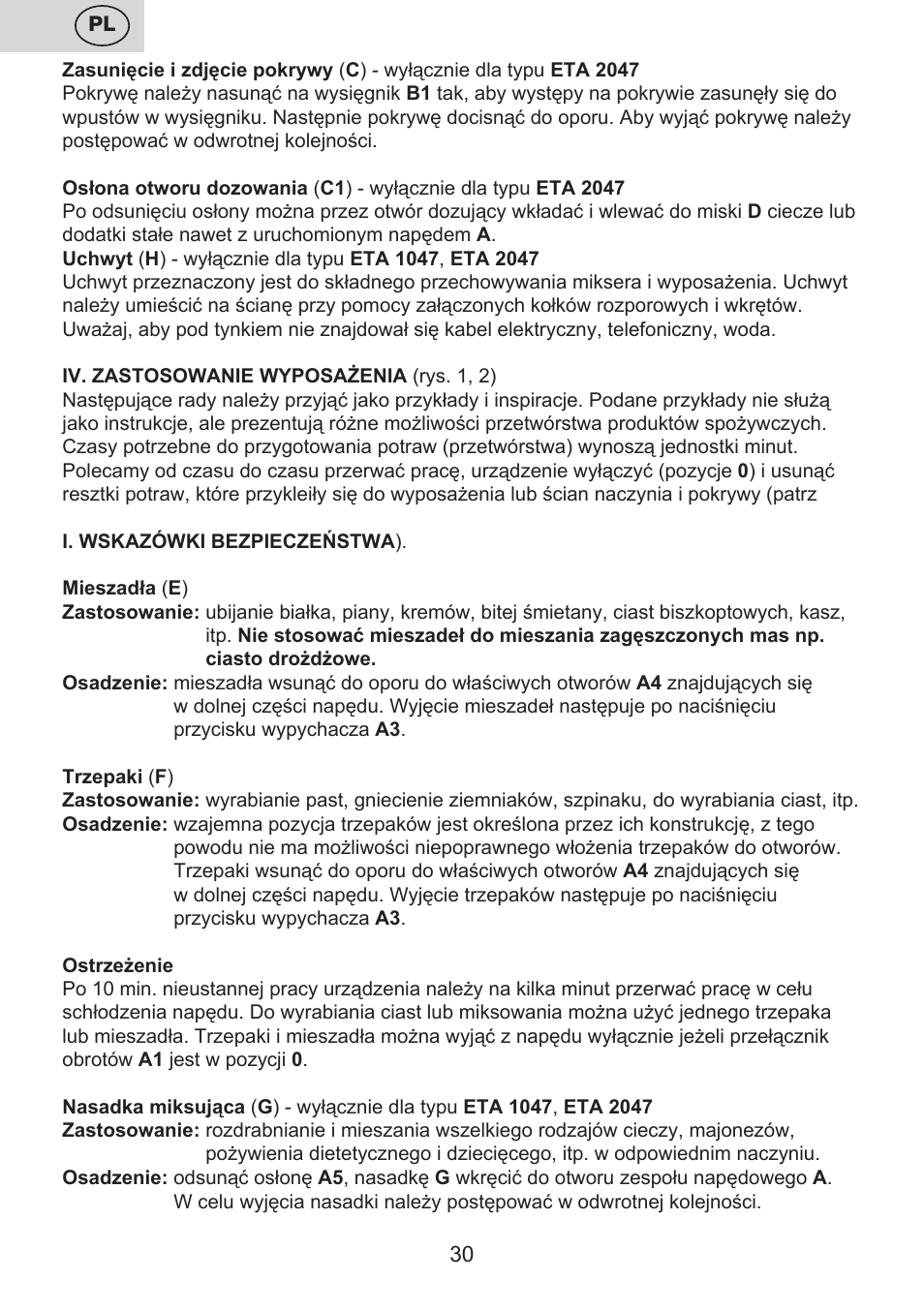 ETA Fresco User Manual | Page 30 / 48