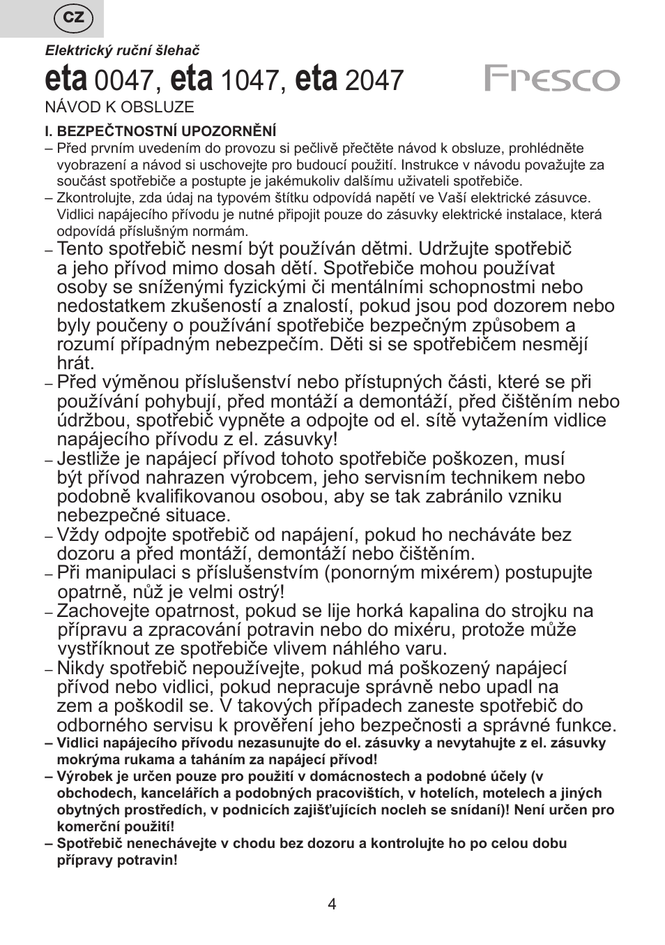ETA Fresco User Manual | Page 4 / 48