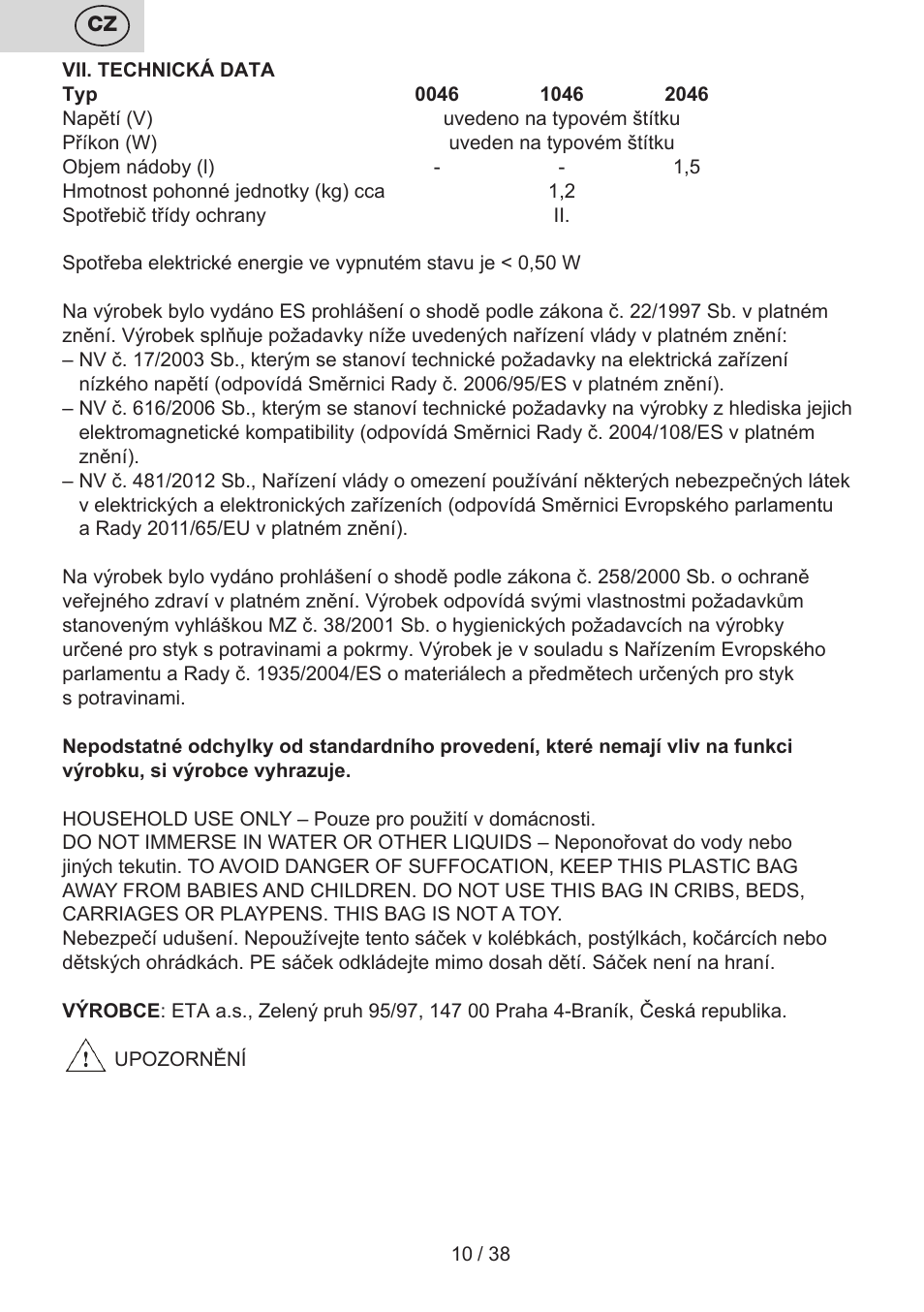 ETA Promise User Manual | Page 10 / 40