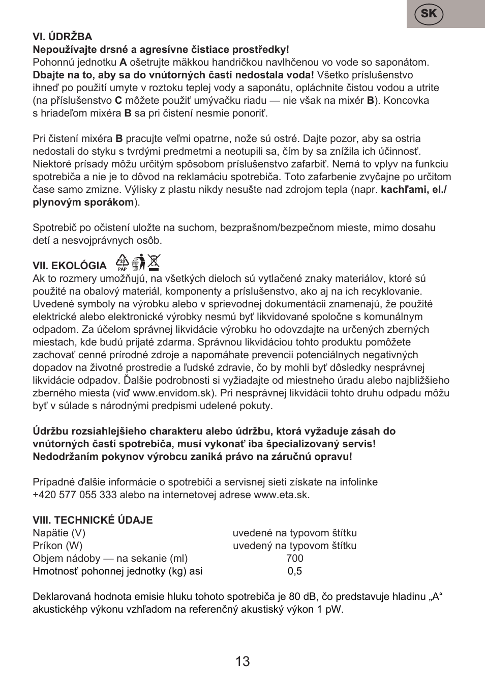 ETA Vassa User Manual | Page 13 / 32