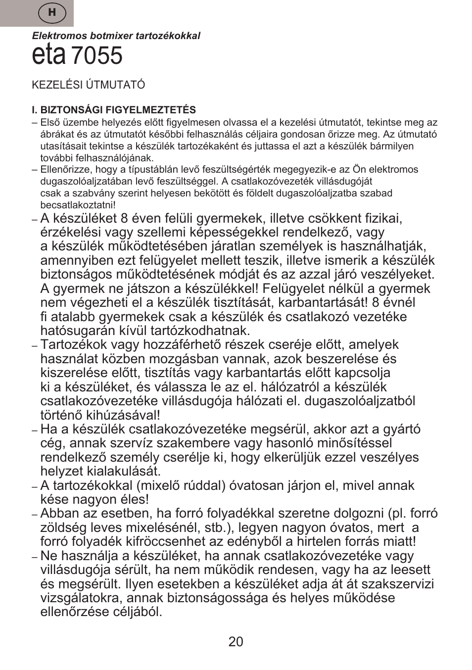 ETA Vassa User Manual | Page 20 / 32