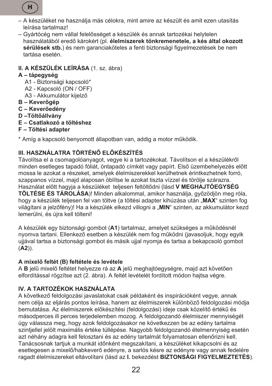 ETA Vassa User Manual | Page 22 / 32