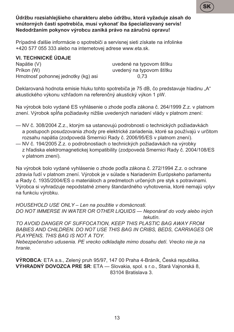 ETA Masha User Manual | Page 13 / 32