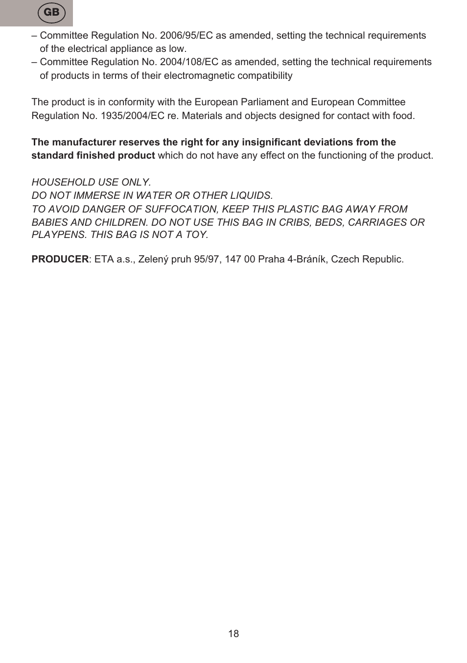 ETA Masha User Manual | Page 18 / 32