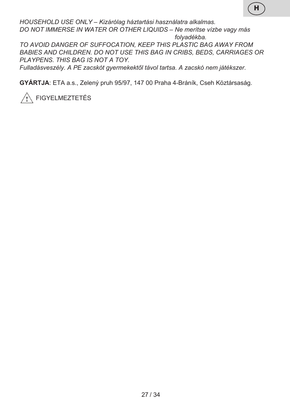ETA Anna User Manual | Page 27 / 36