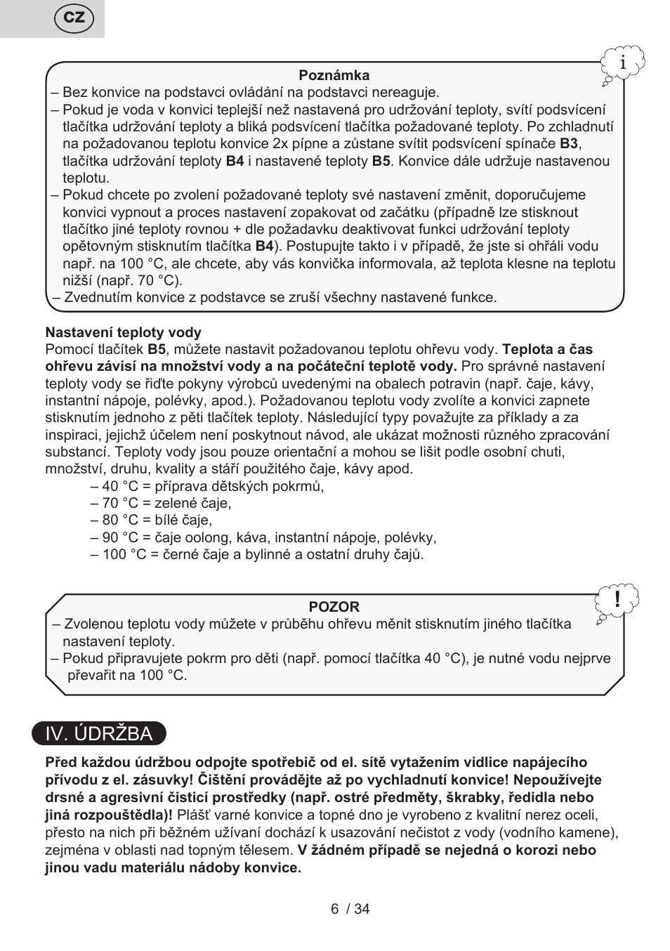 Iv. údržba | ETA Anna User Manual | Page 6 / 36