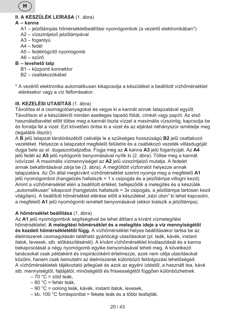 ETA Elle User Manual | Page 20 / 48