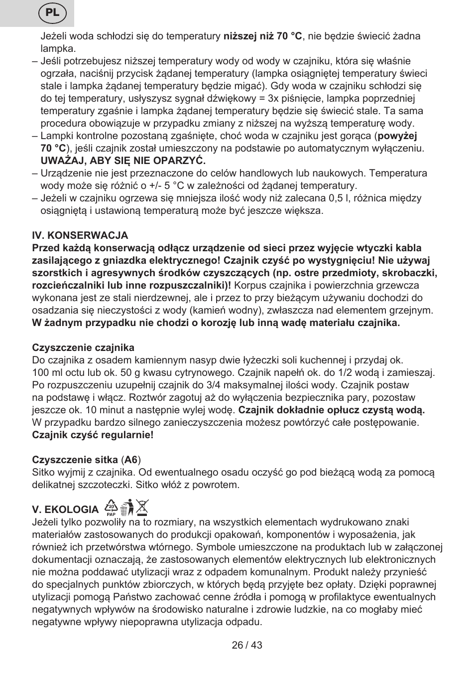 ETA Elle User Manual | Page 26 / 48