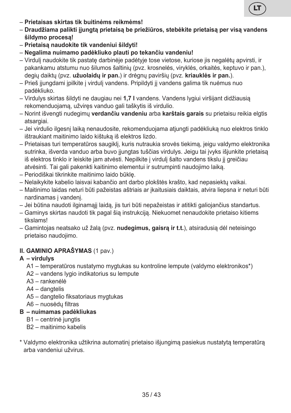 ETA Elle User Manual | Page 35 / 48