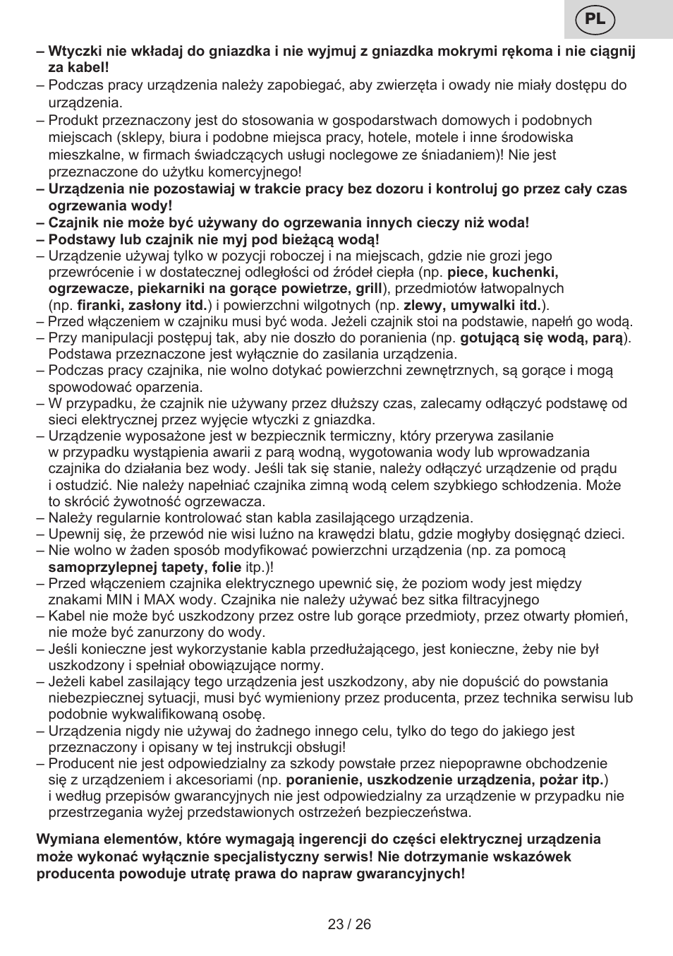 ETA Aneta User Manual | Page 23 / 28