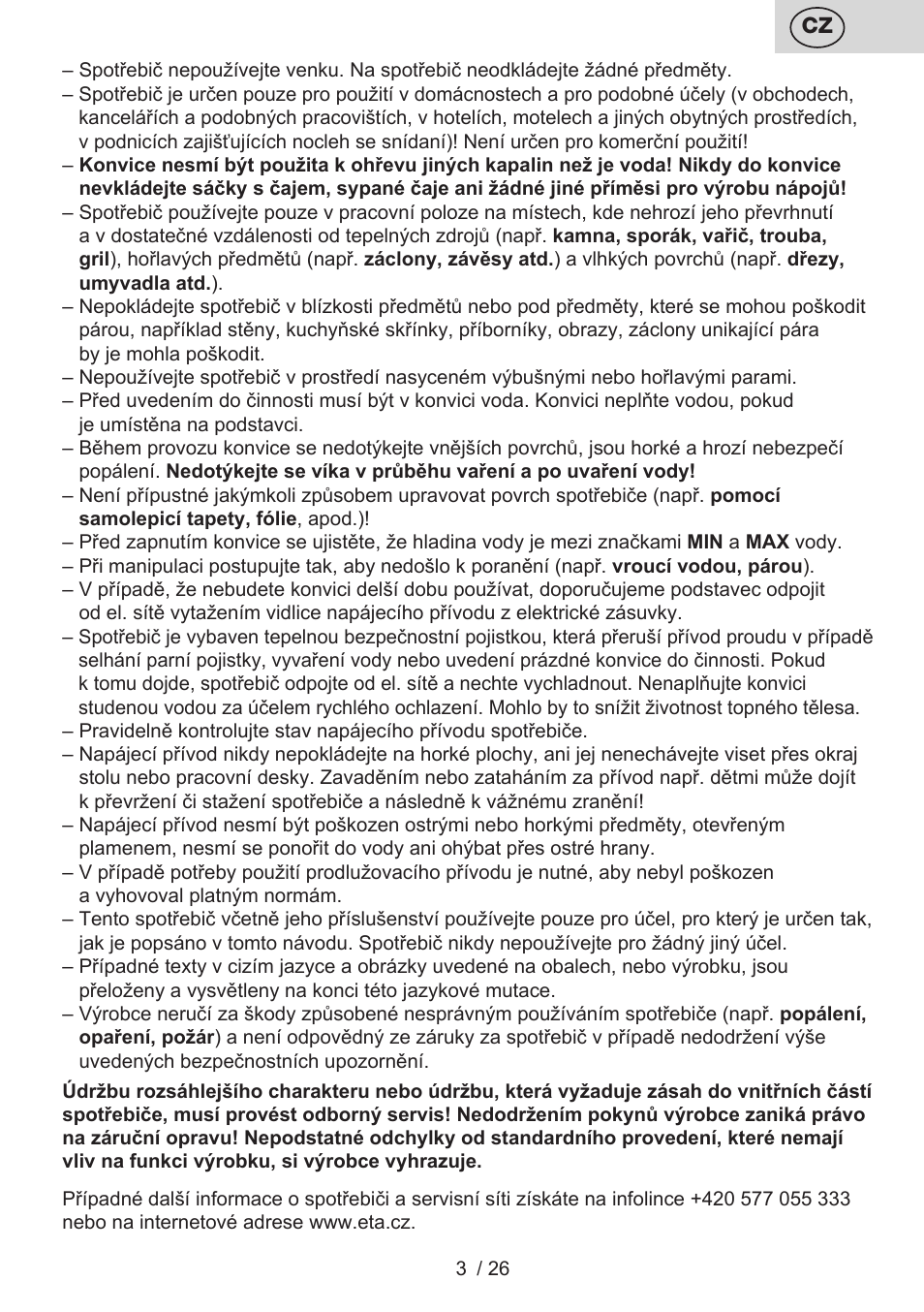 ETA Aneta User Manual | Page 3 / 28