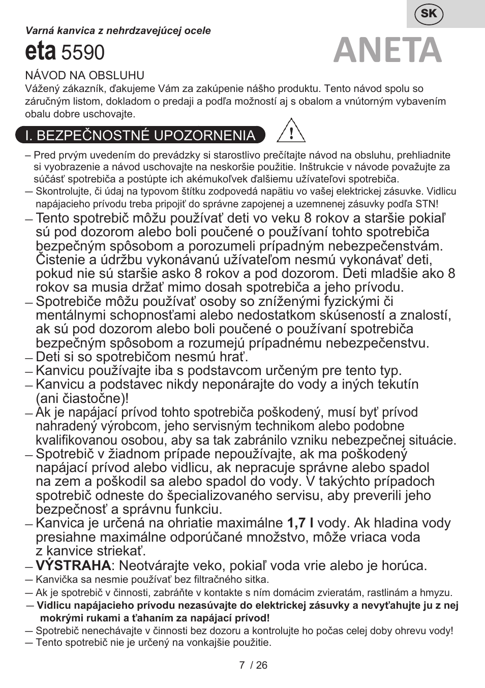 Aneta | ETA Aneta User Manual | Page 7 / 28