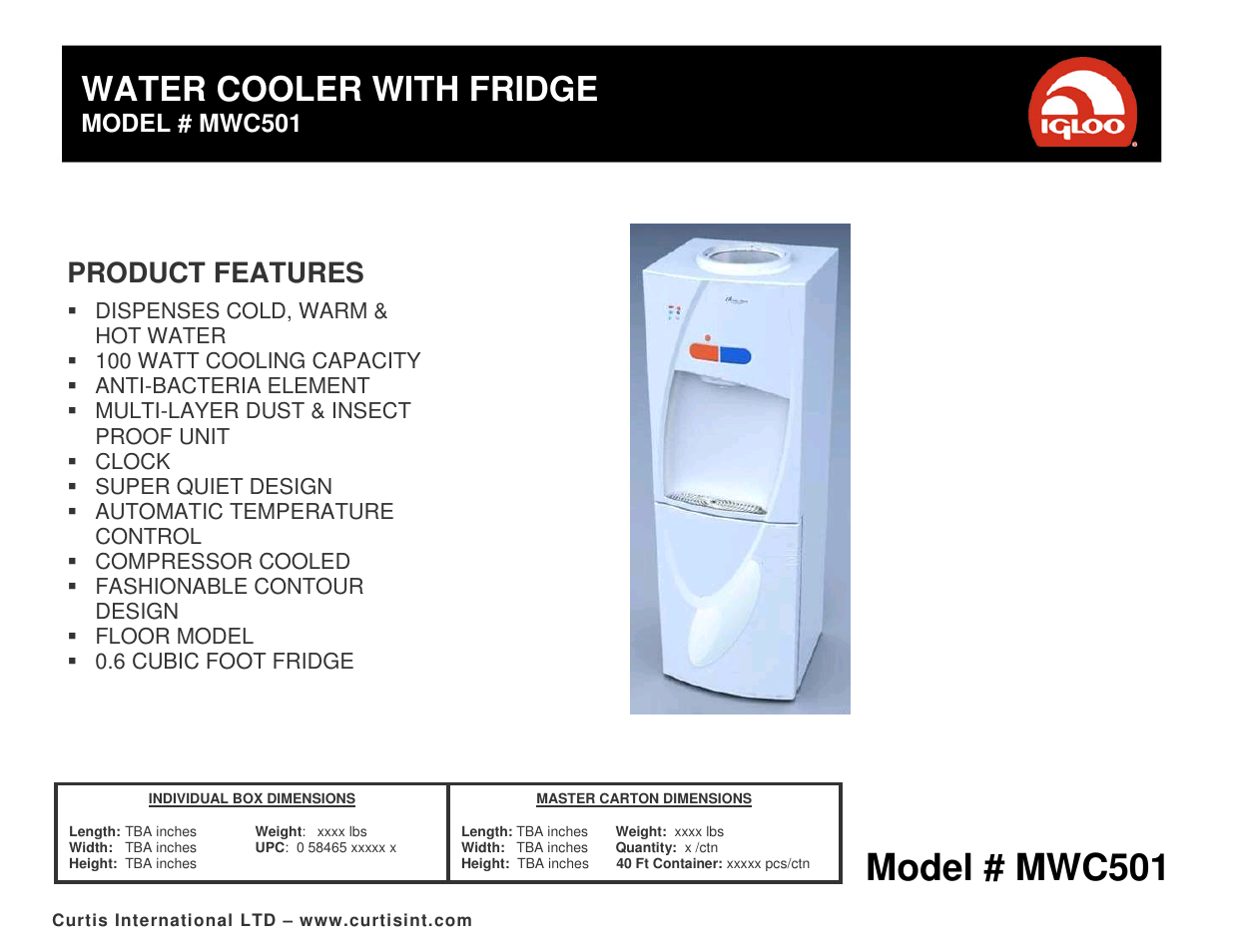 Curtis MWC501 User Manual | 1 page