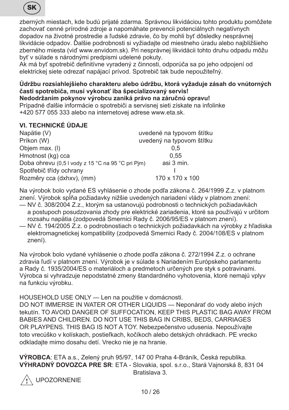 ETA Mini User Manual | Page 10 / 28