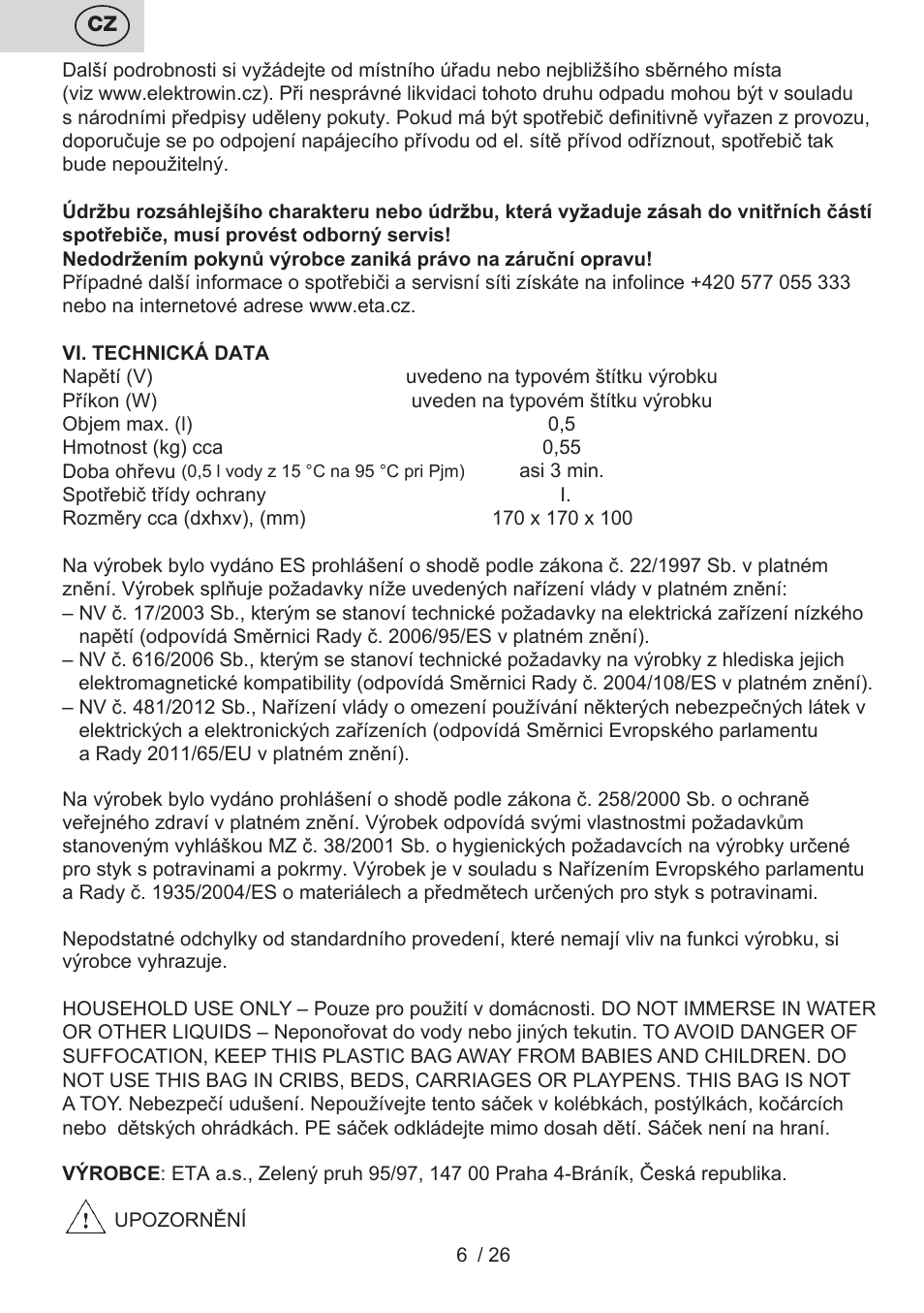 ETA Mini User Manual | Page 6 / 28