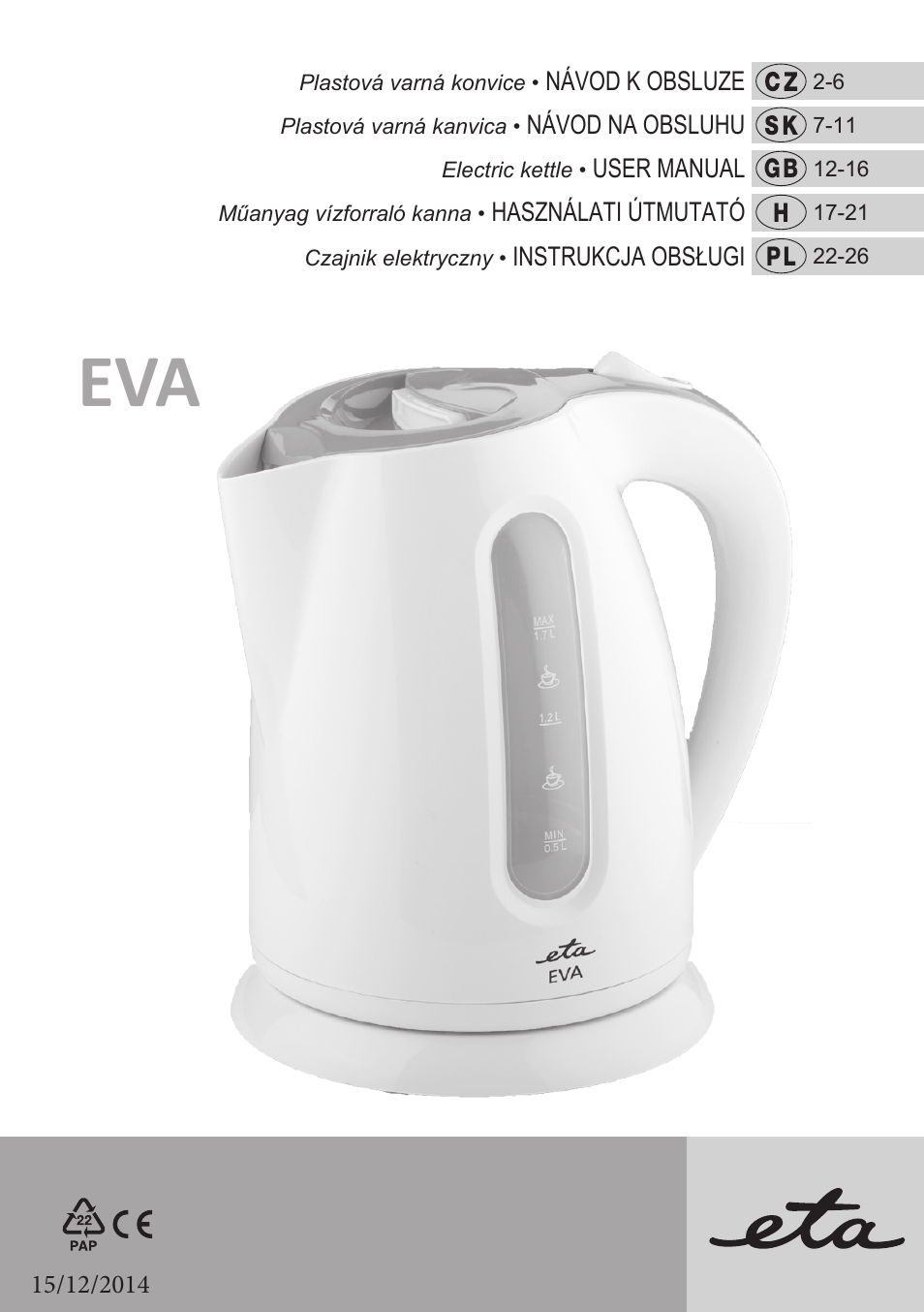 ETA Eva User Manual | 28 pages