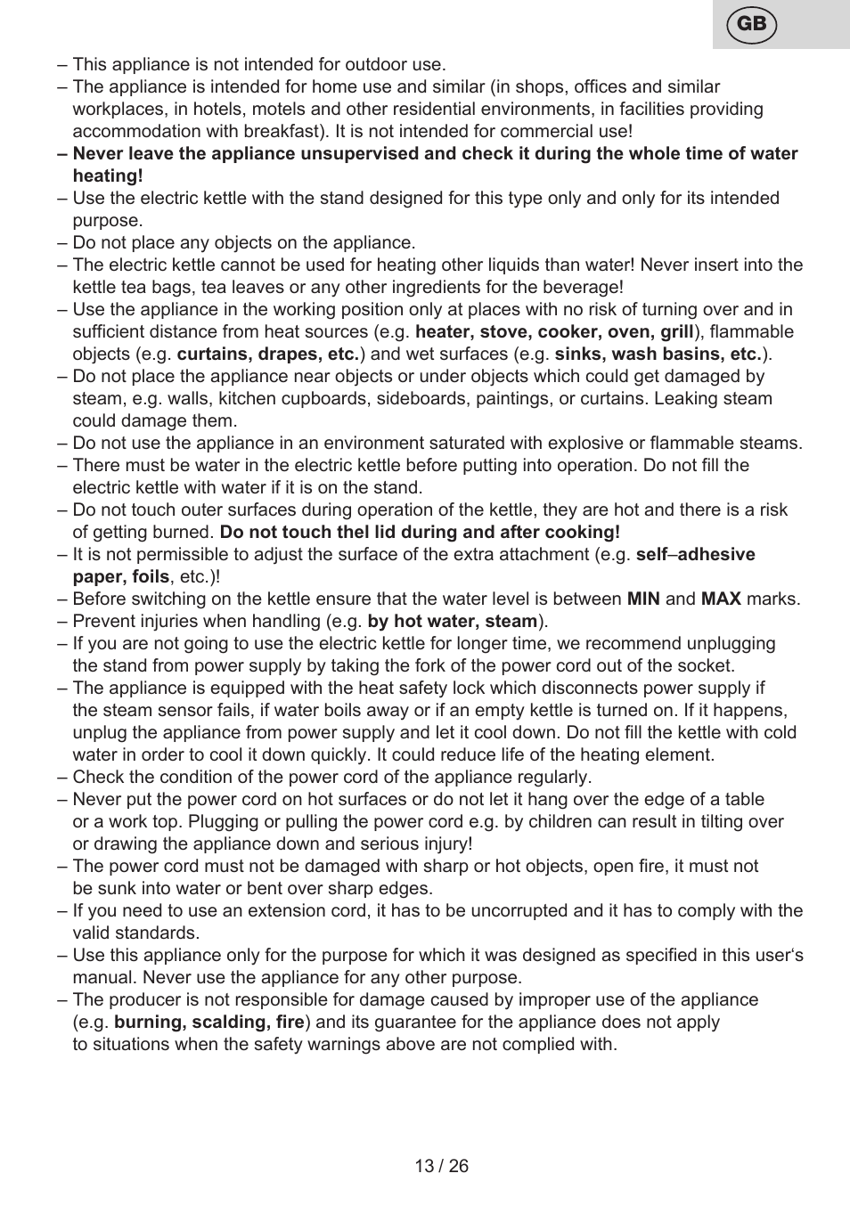 ETA Eva User Manual | Page 13 / 28