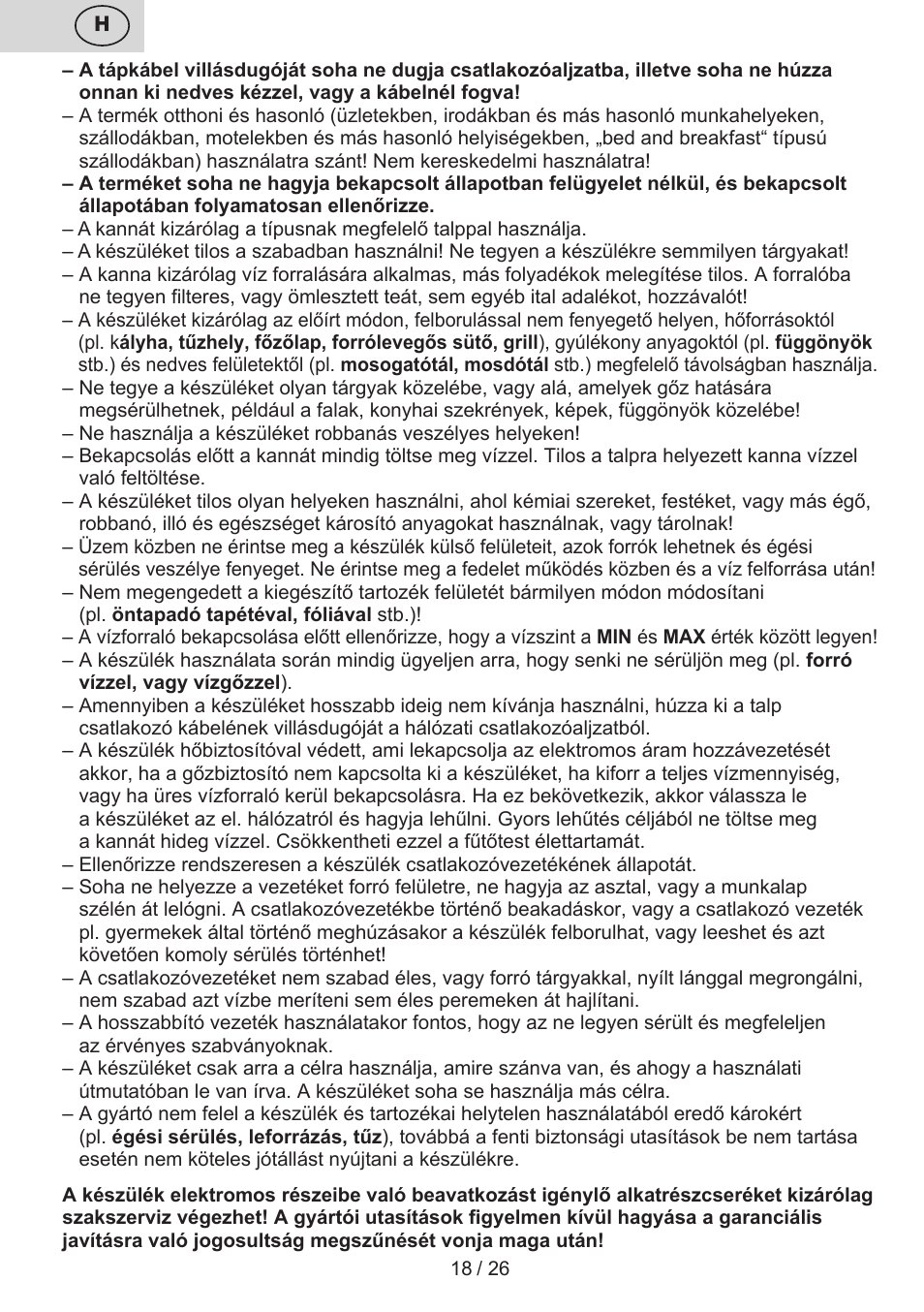 ETA Eva User Manual | Page 18 / 28