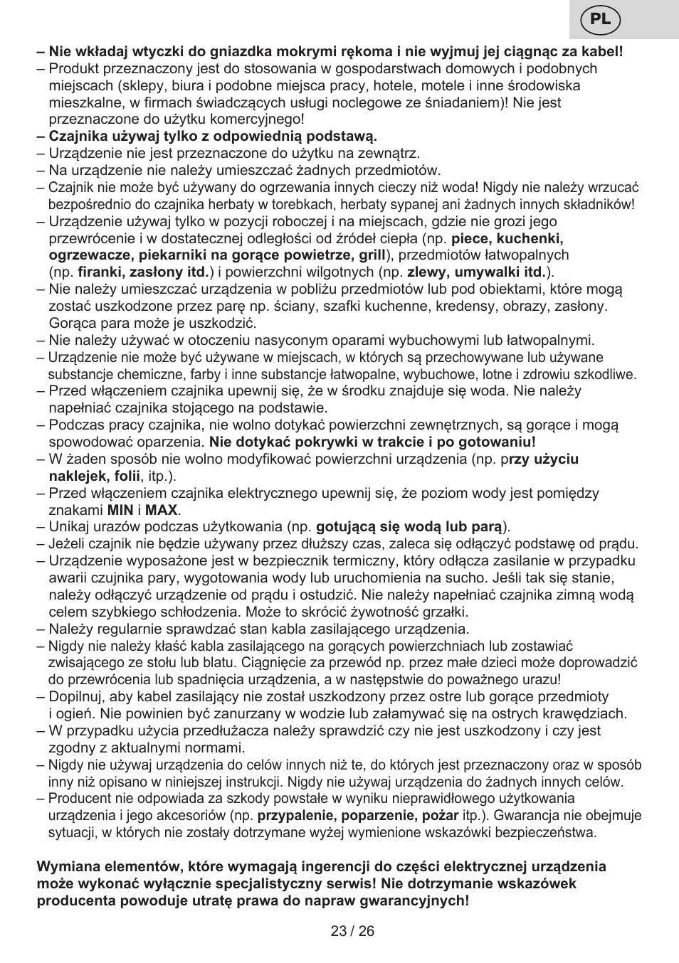 ETA Eva User Manual | Page 23 / 28