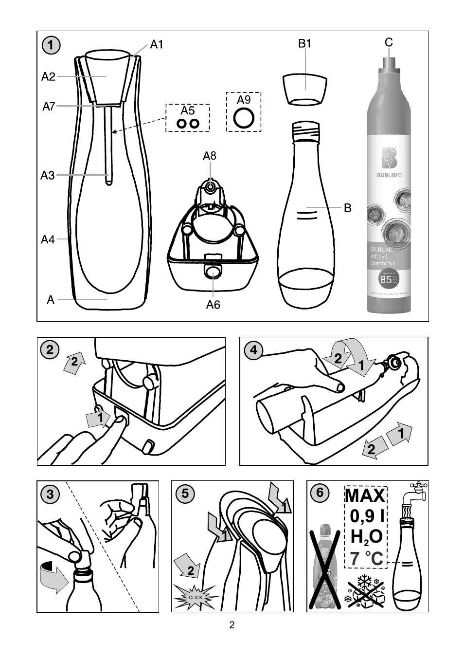 Max 0,9 l | ETA Bublimo User Manual | Page 2 / 48