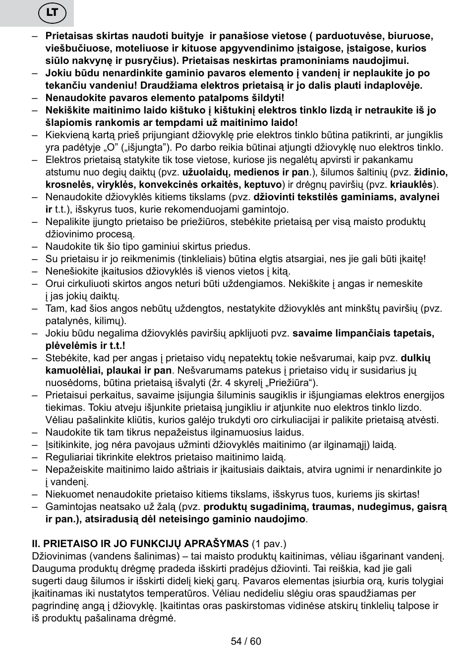 ETA Karina User Manual | Page 54 / 64