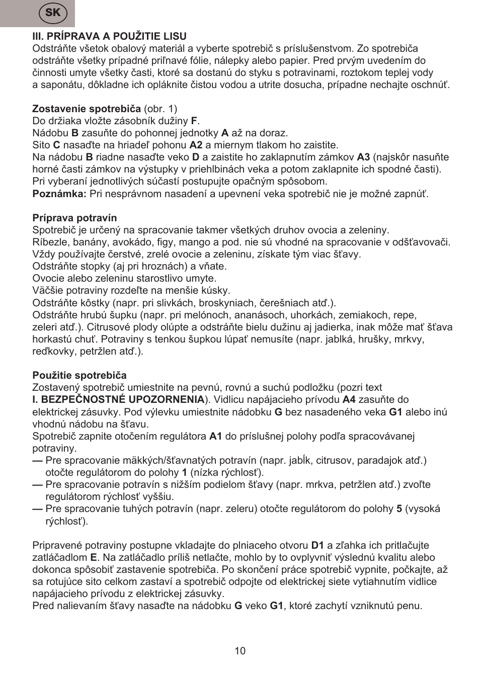 ETA Fresher User Manual | Page 10 / 36