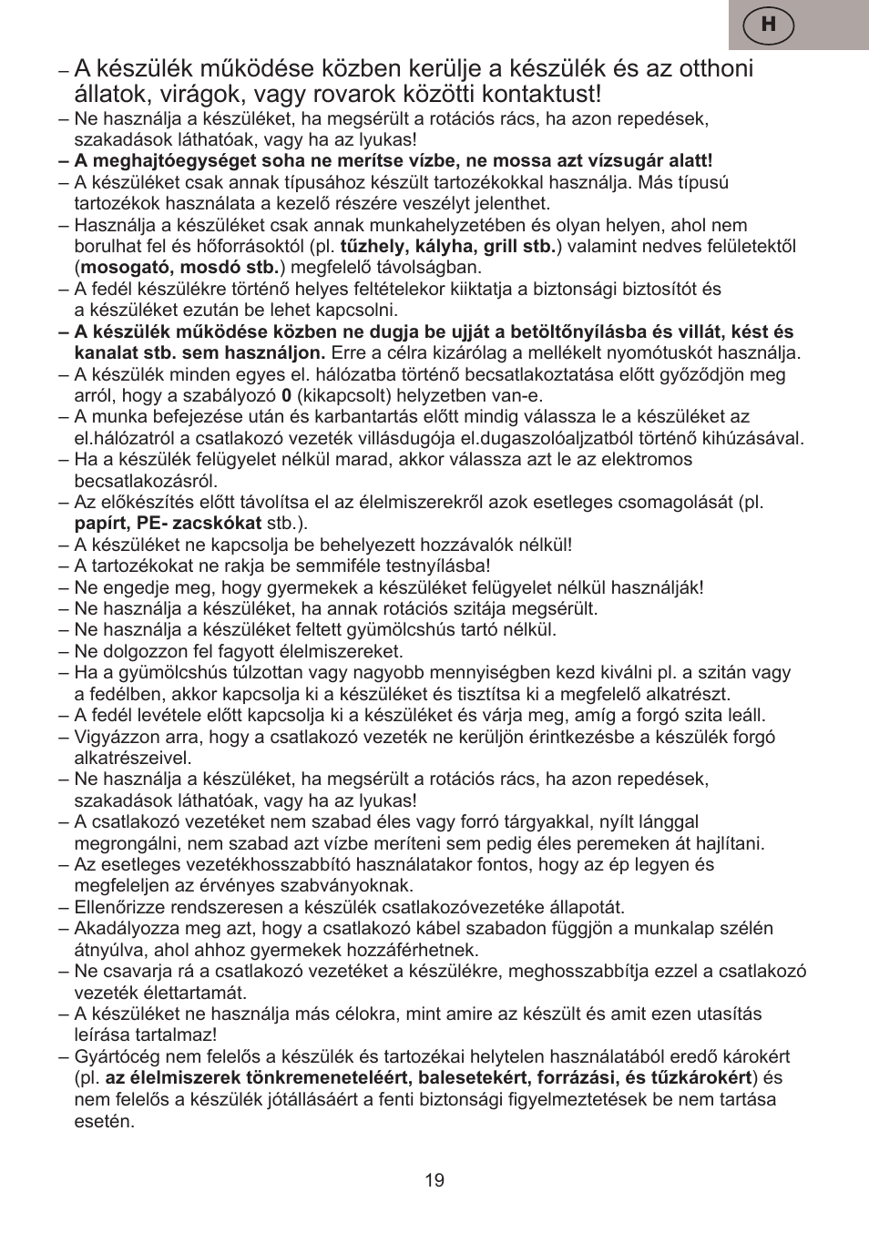 ETA Fresher User Manual | Page 19 / 36