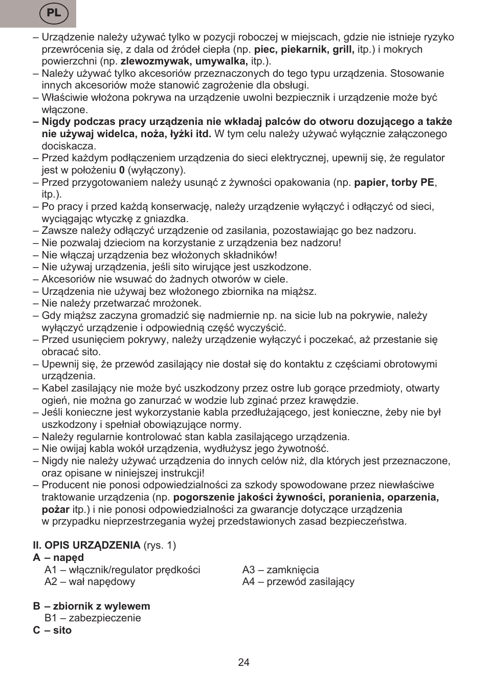 ETA Fresher User Manual | Page 24 / 36