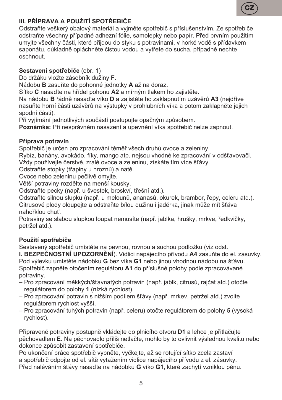 ETA Fresher User Manual | Page 5 / 36
