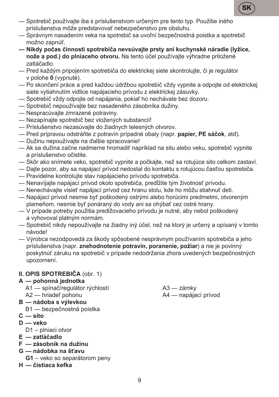 ETA Fresher User Manual | Page 9 / 36