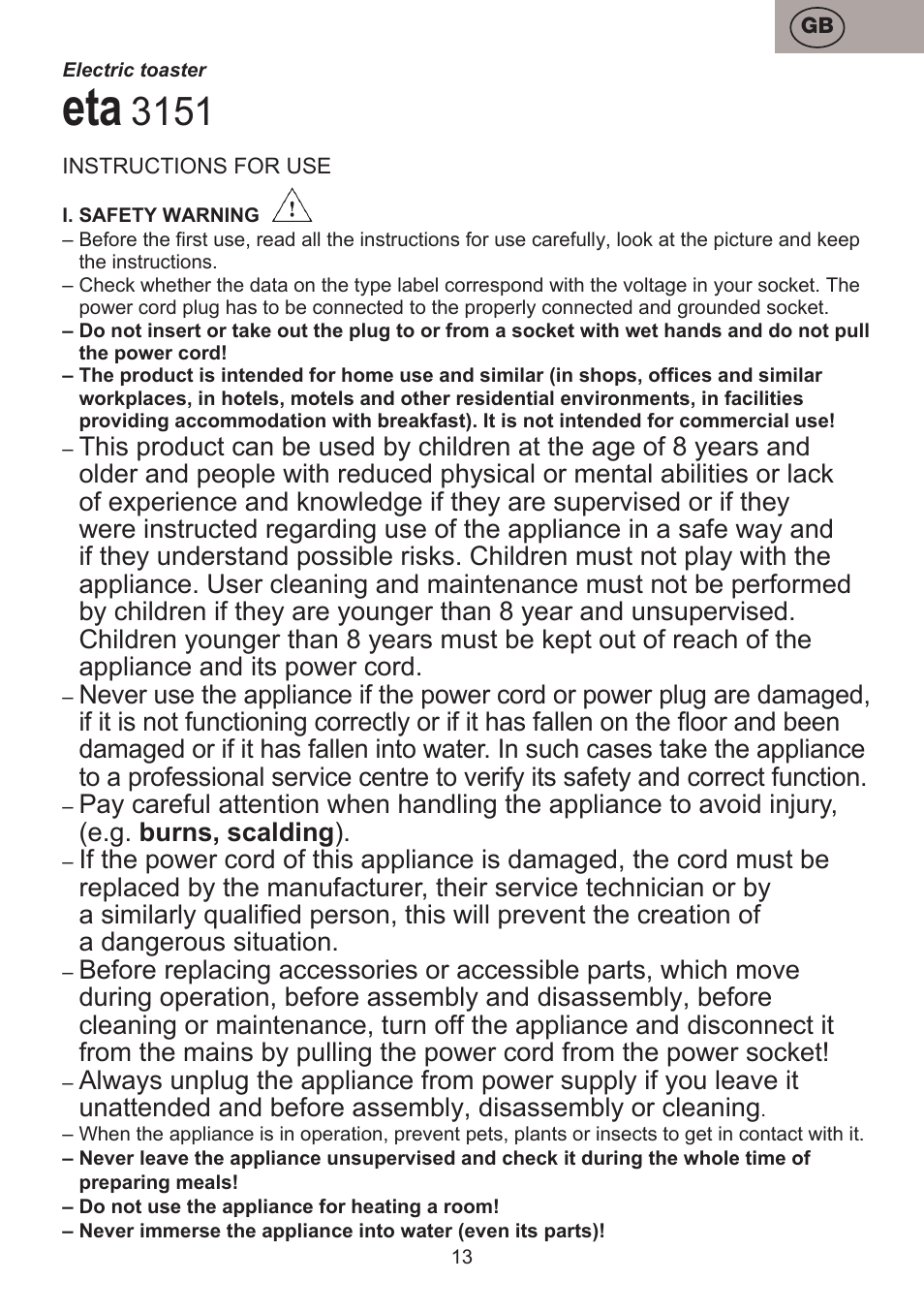 ETA Valori User Manual | Page 13 / 44