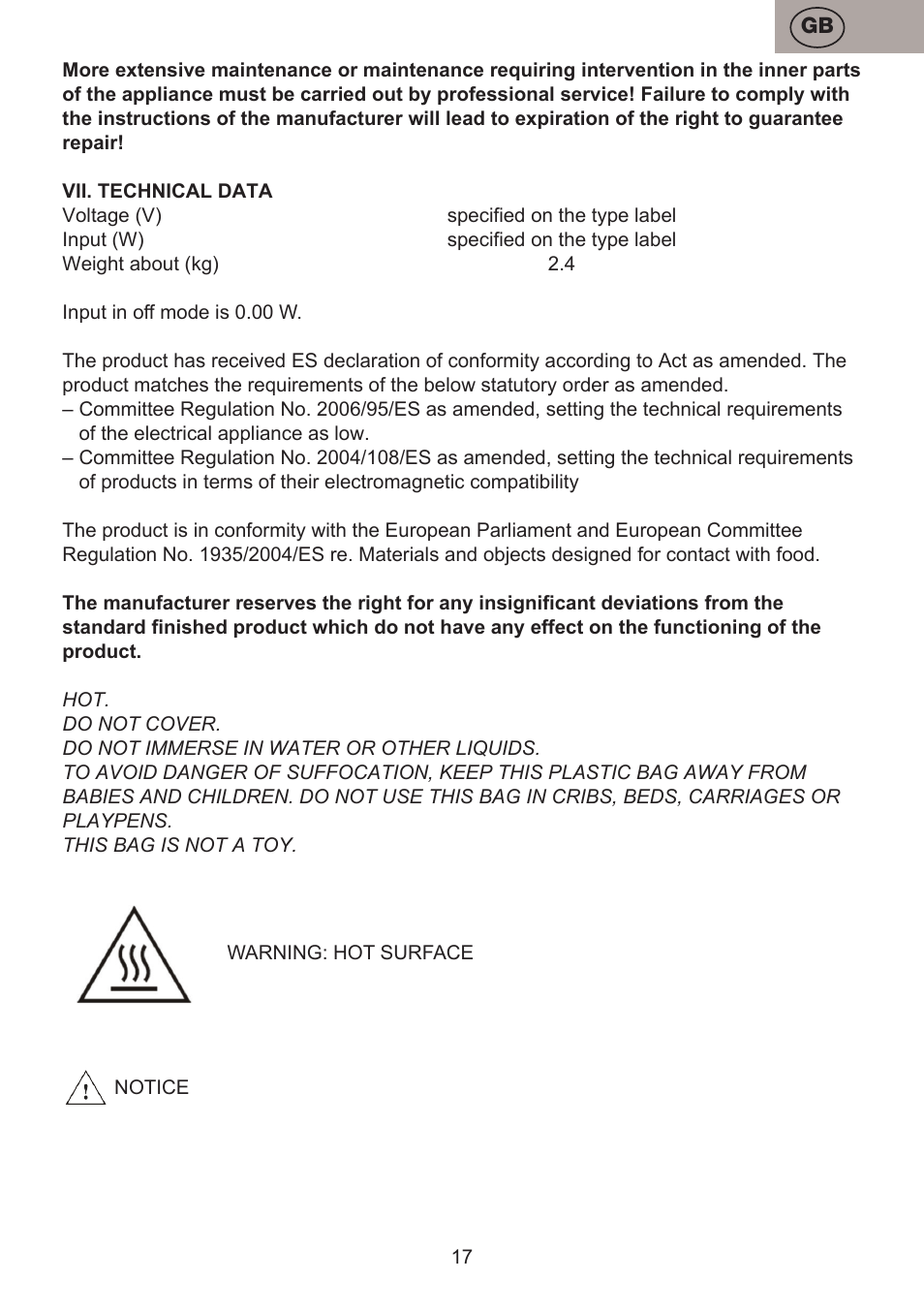 ETA Valori User Manual | Page 17 / 44