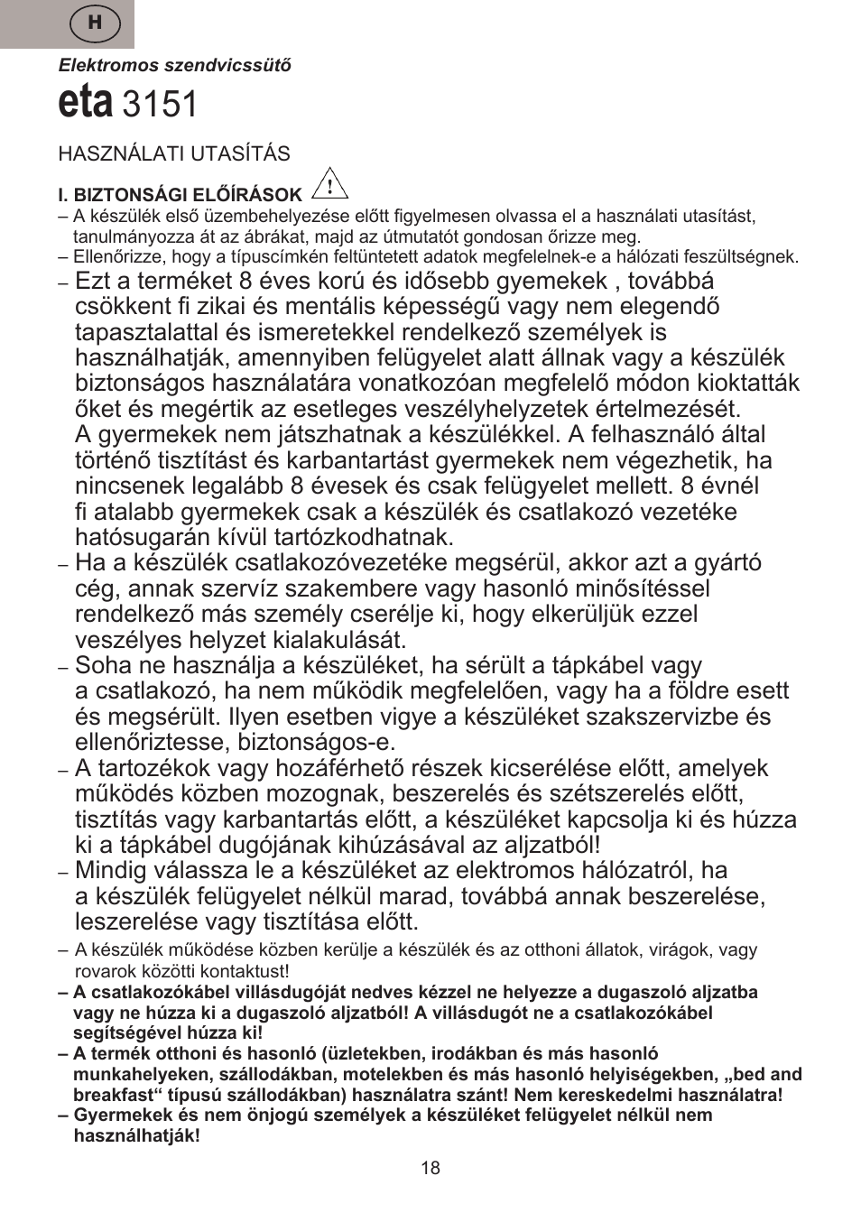 ETA Valori User Manual | Page 18 / 44