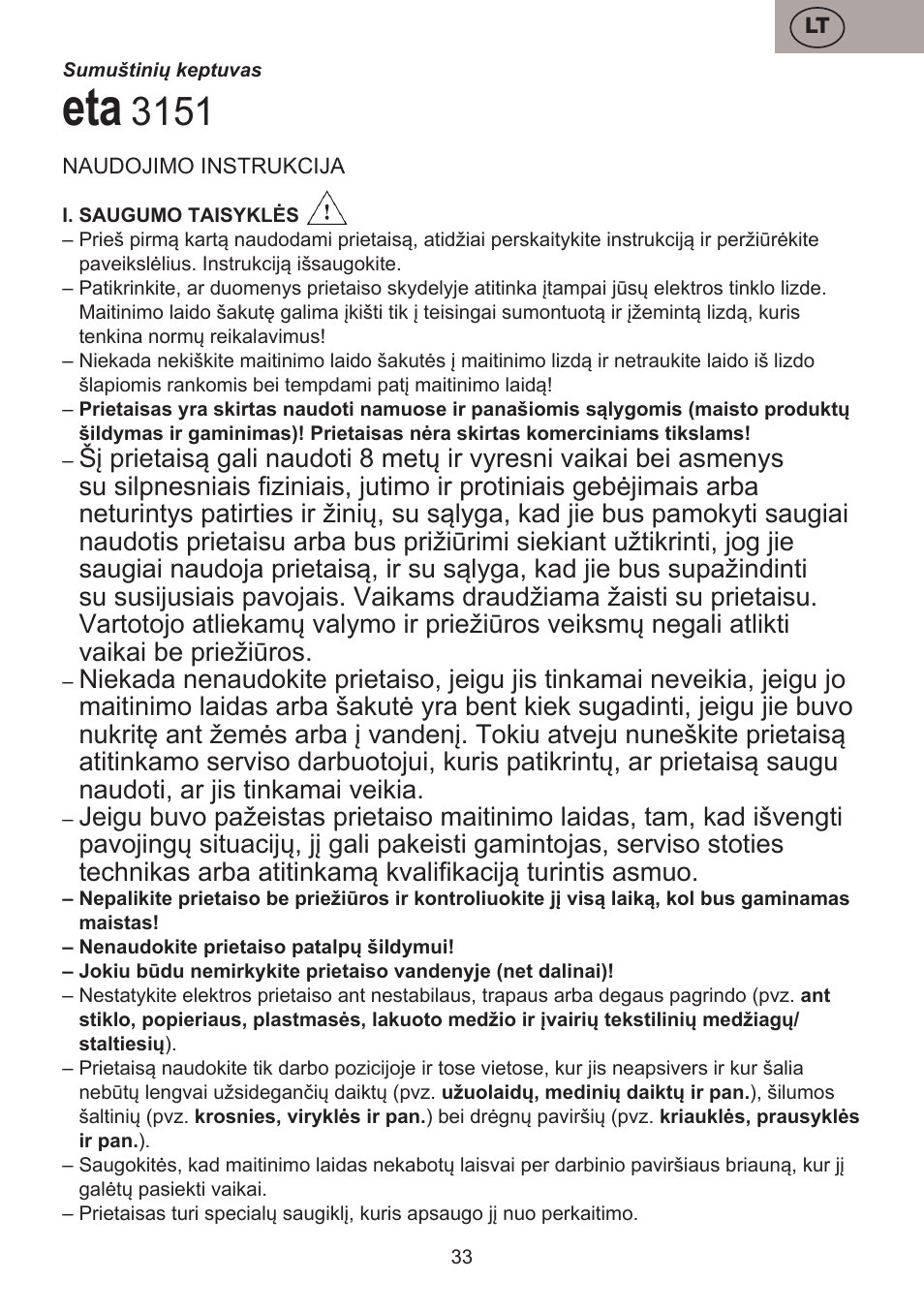 ETA Valori User Manual | Page 33 / 44