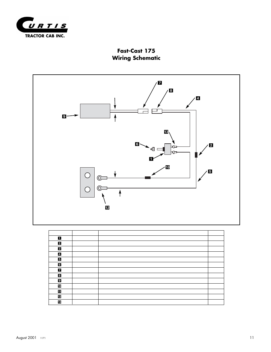 Fast-cast 175 wiring schematic | Curtis 175 User Manual | Page 12 / 23