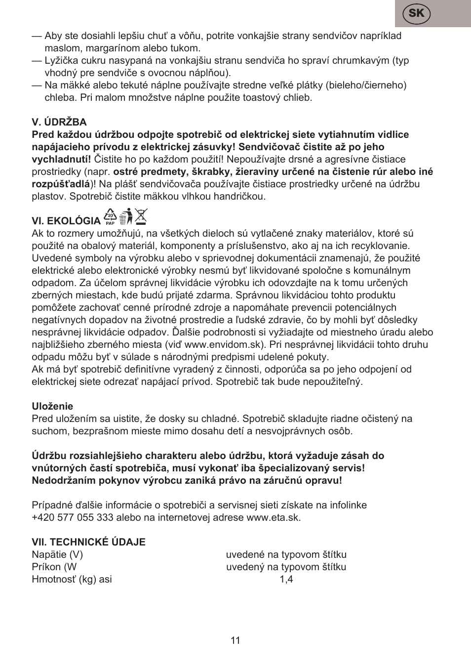 ETA Pievo User Manual | Page 11 / 44