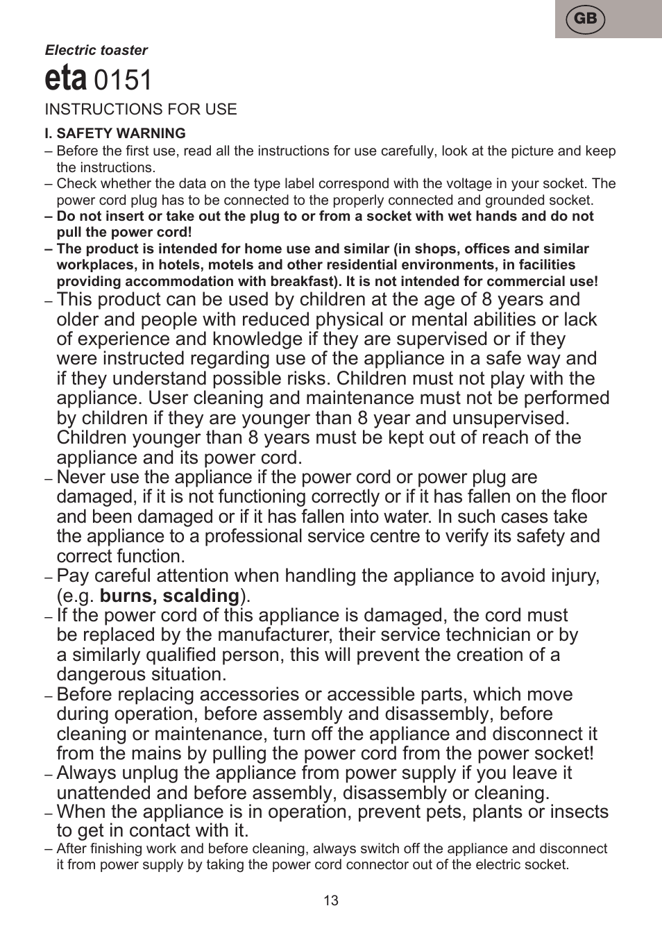 ETA Pievo User Manual | Page 13 / 44
