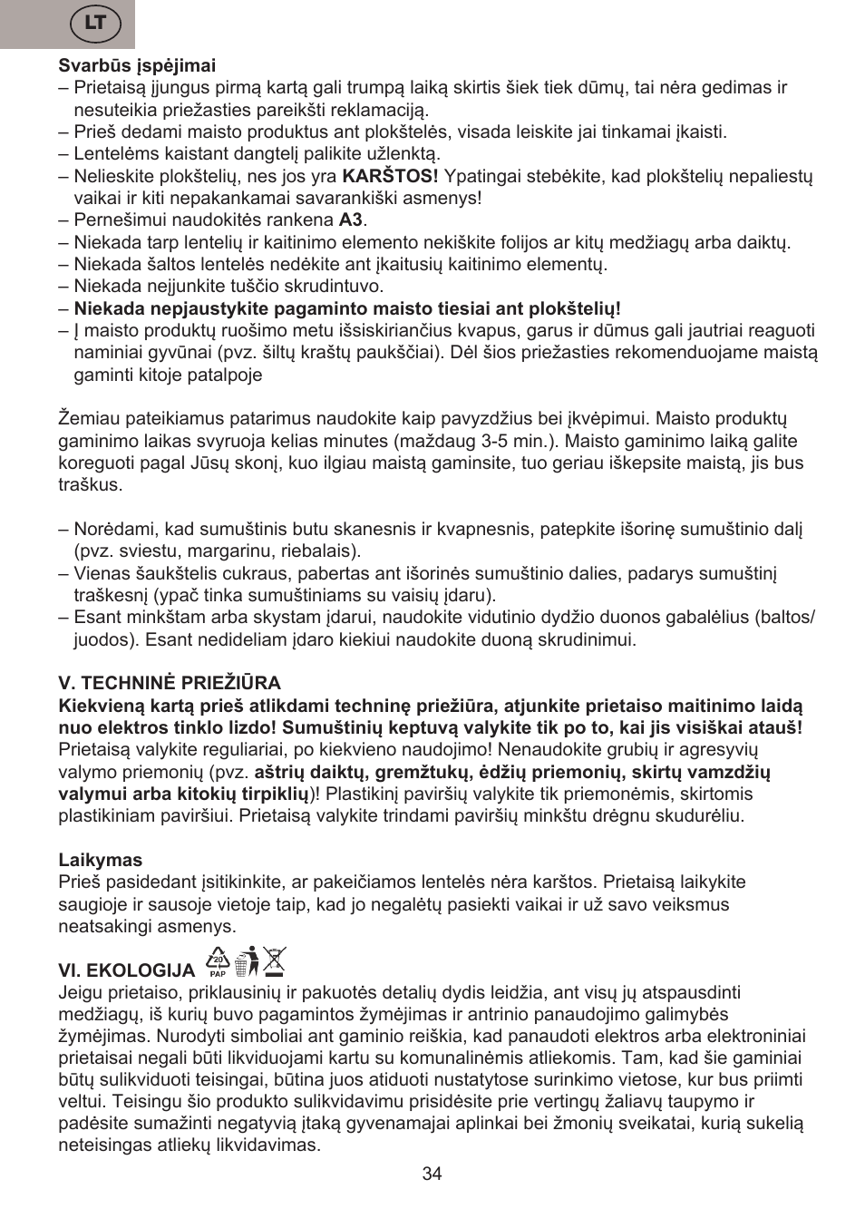 ETA Pievo User Manual | Page 34 / 44