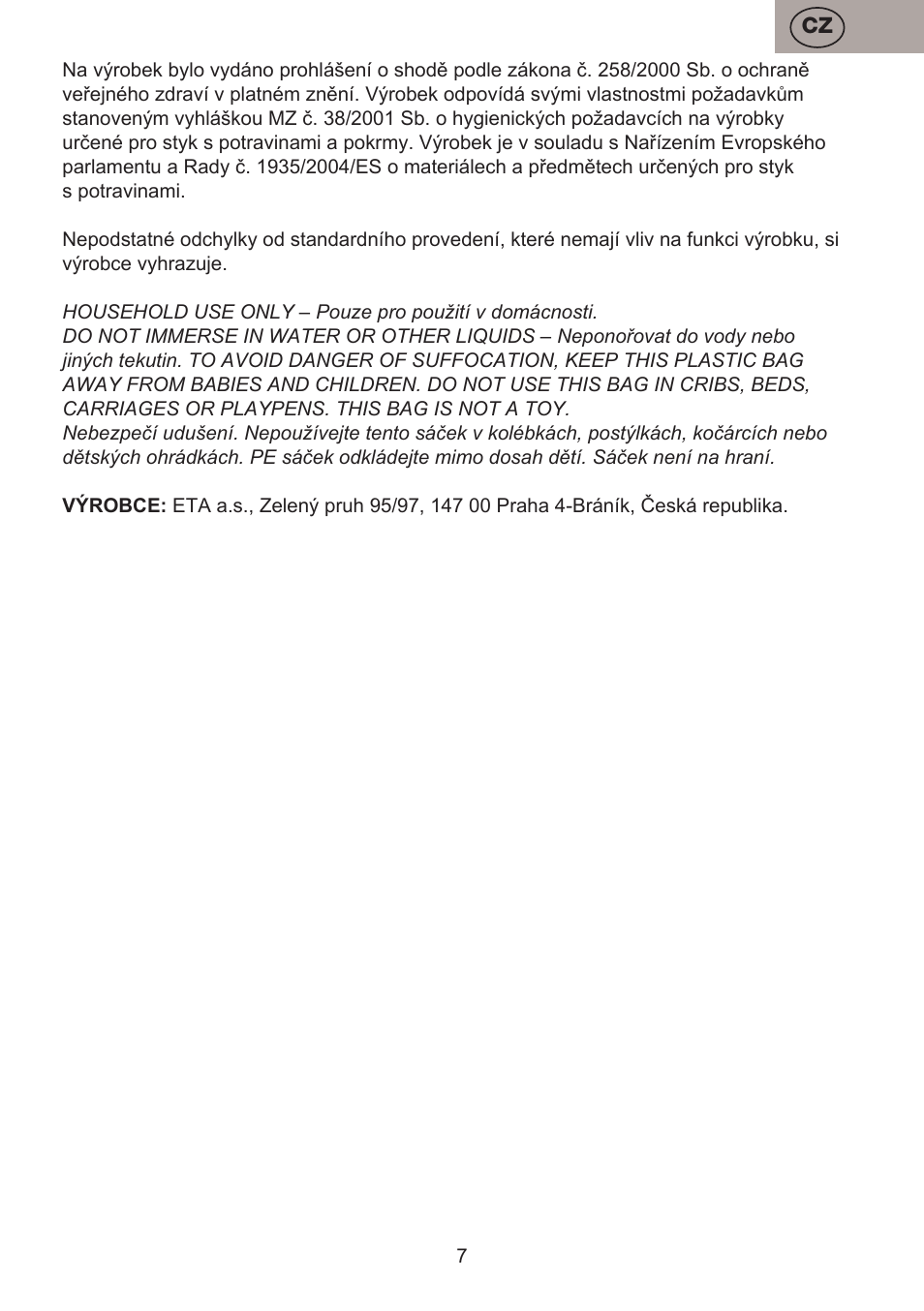 ETA Pievo User Manual | Page 7 / 44
