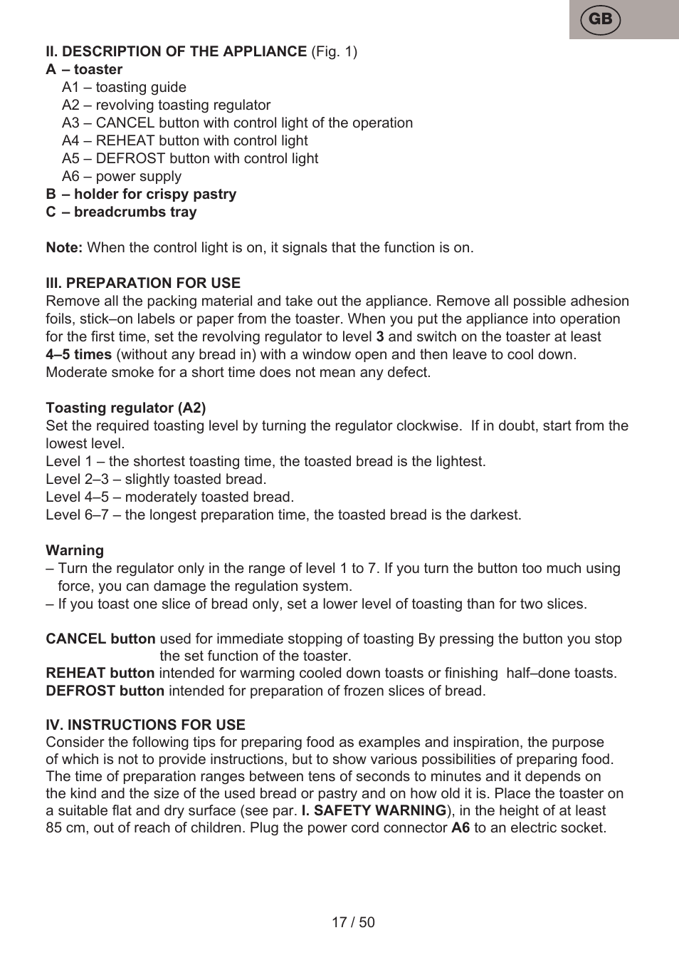 ETA Donny User Manual | Page 17 / 52