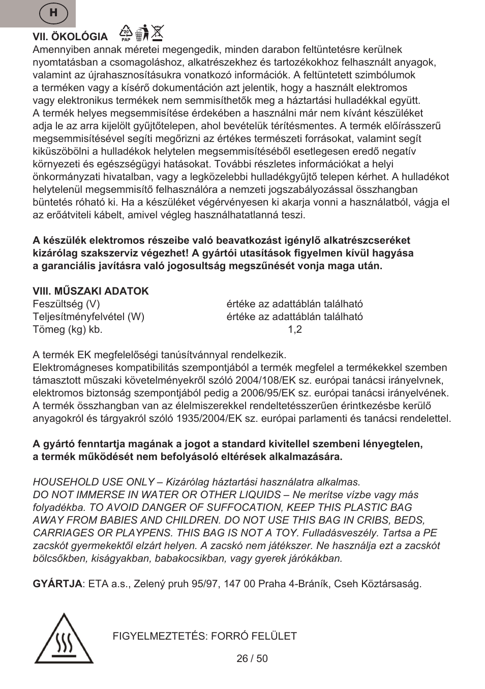 ETA Donny User Manual | Page 26 / 52