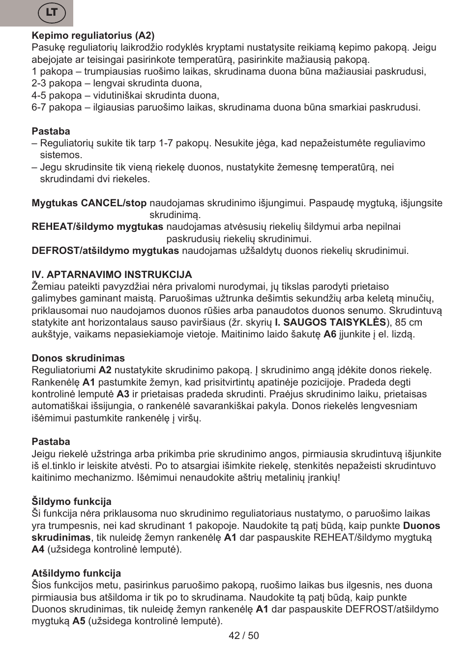 ETA Donny User Manual | Page 42 / 52