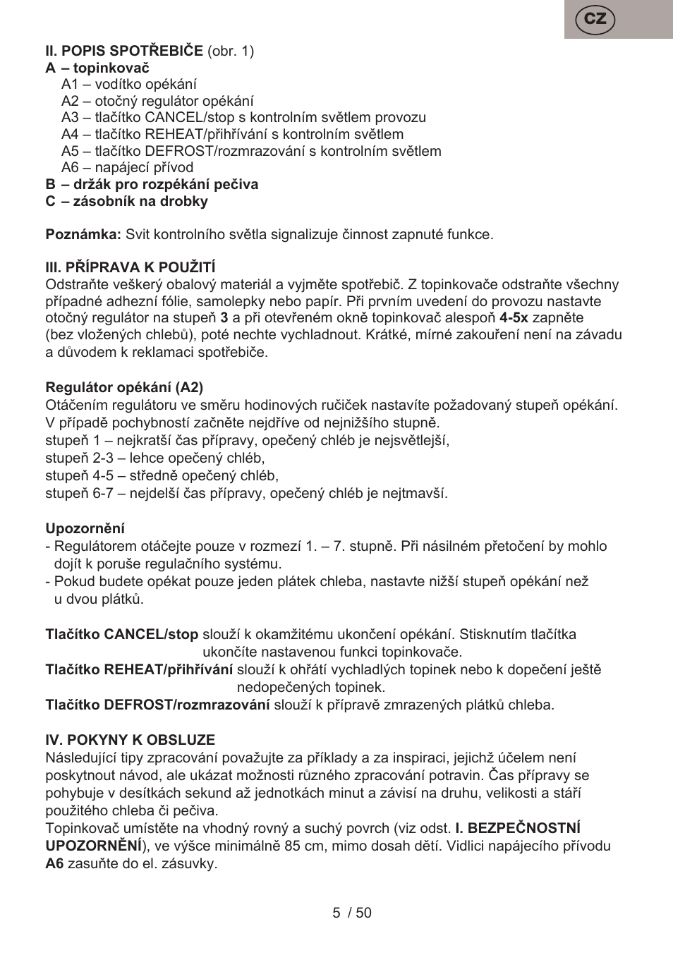 ETA Donny User Manual | Page 5 / 52