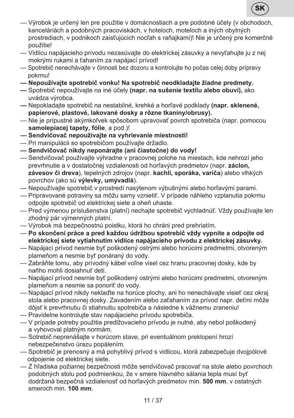 ETA Tampo User Manual | Page 11 / 40