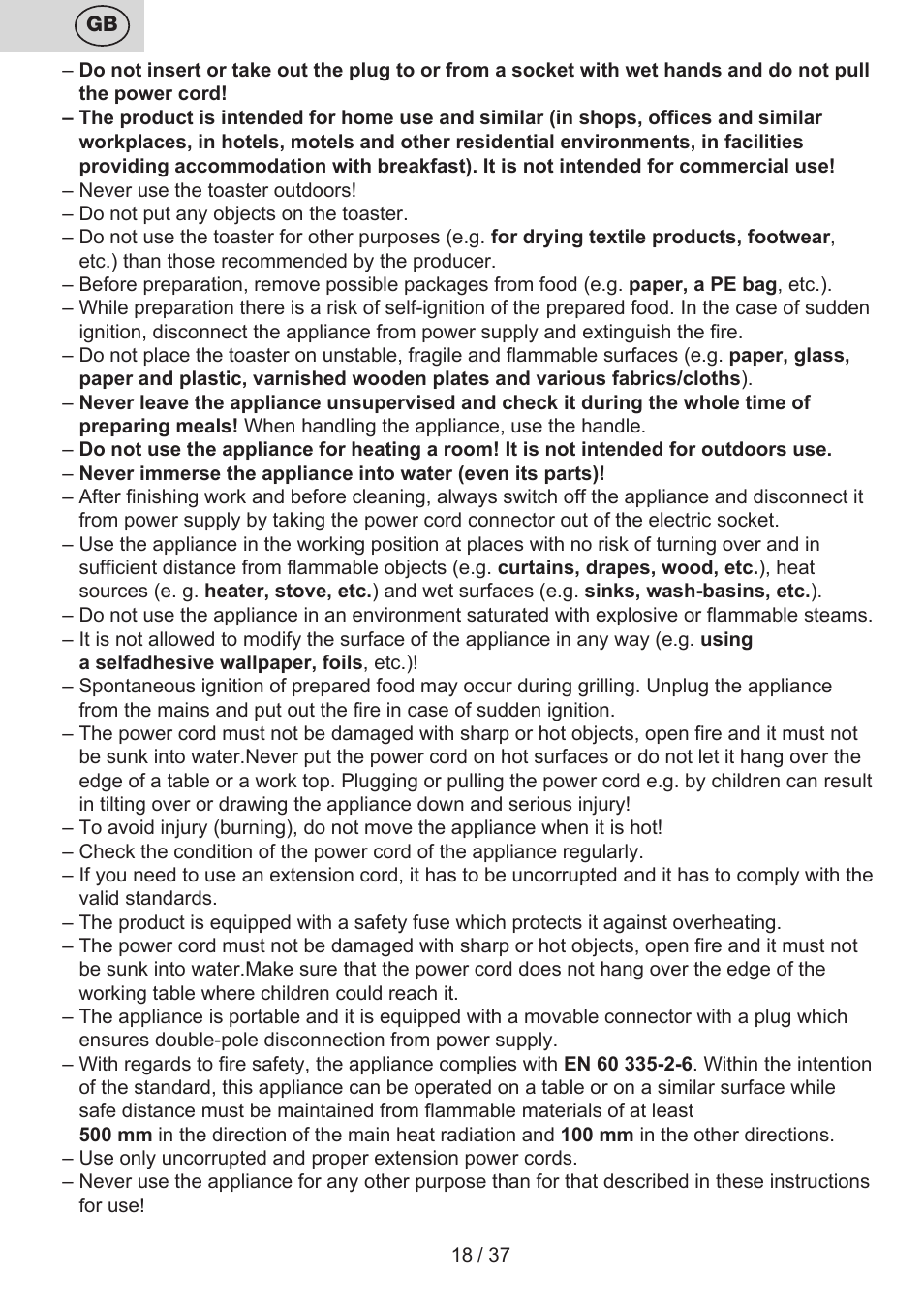 ETA Tampo User Manual | Page 18 / 40