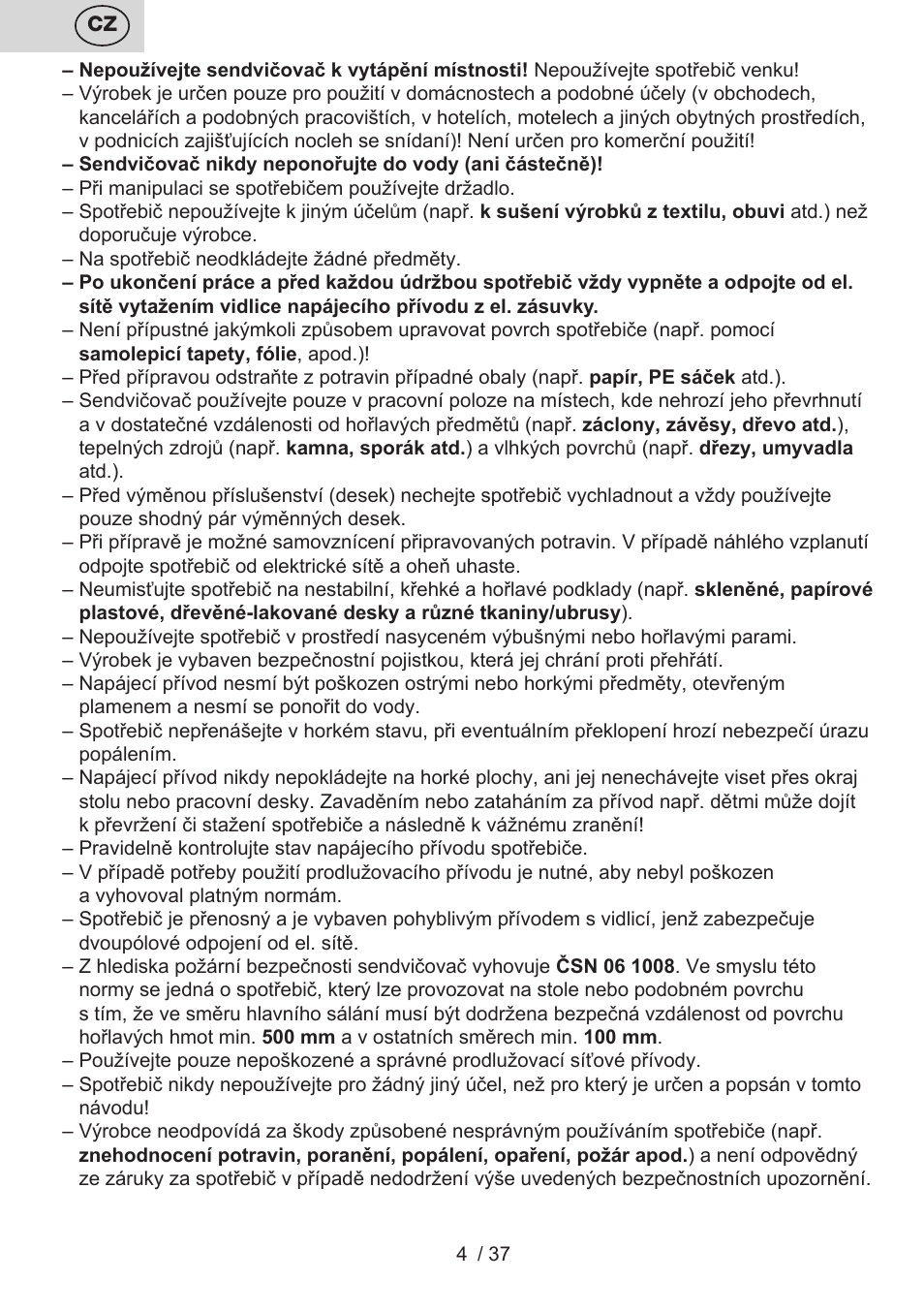 ETA Tampo User Manual | Page 4 / 40