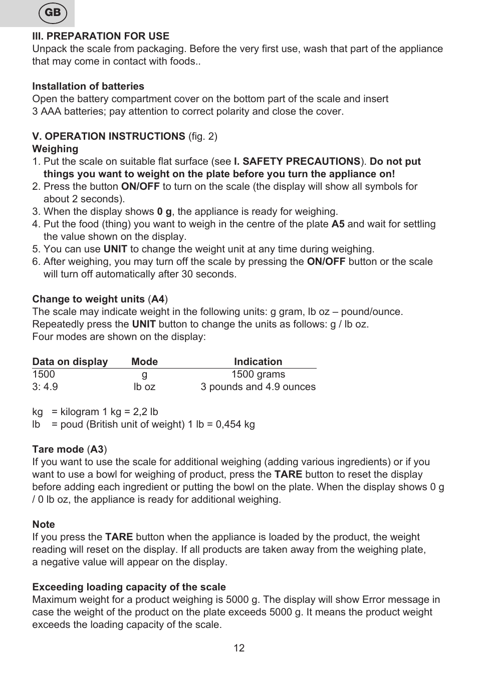 ETA Moli User Manual | Page 12 / 36