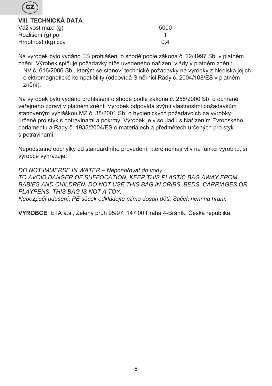 ETA Moli User Manual | Page 6 / 36