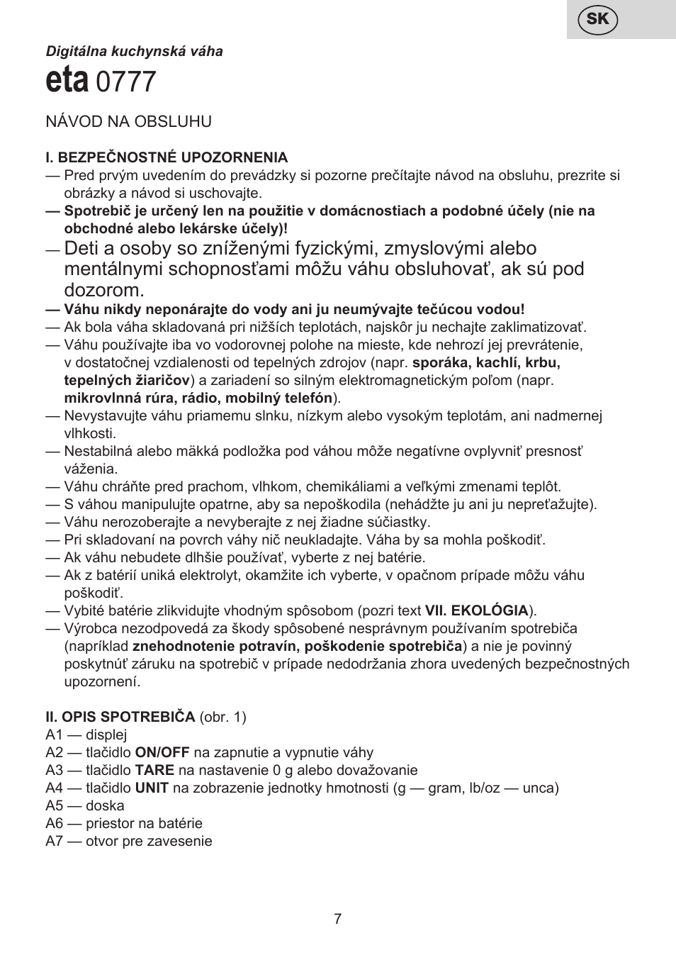 ETA Moli User Manual | Page 7 / 36
